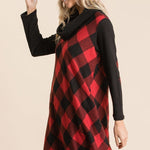 Pocketed Plaid Tartan Swing Dress