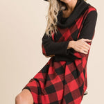 Pocketed Plaid Tartan Swing Dress