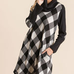 Pocketed Plaid Tartan Swing Dress