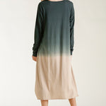 Multi-Colored Ombre Front Knot Maxi Dress