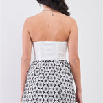 B&W Floral Crochet Mini Dress