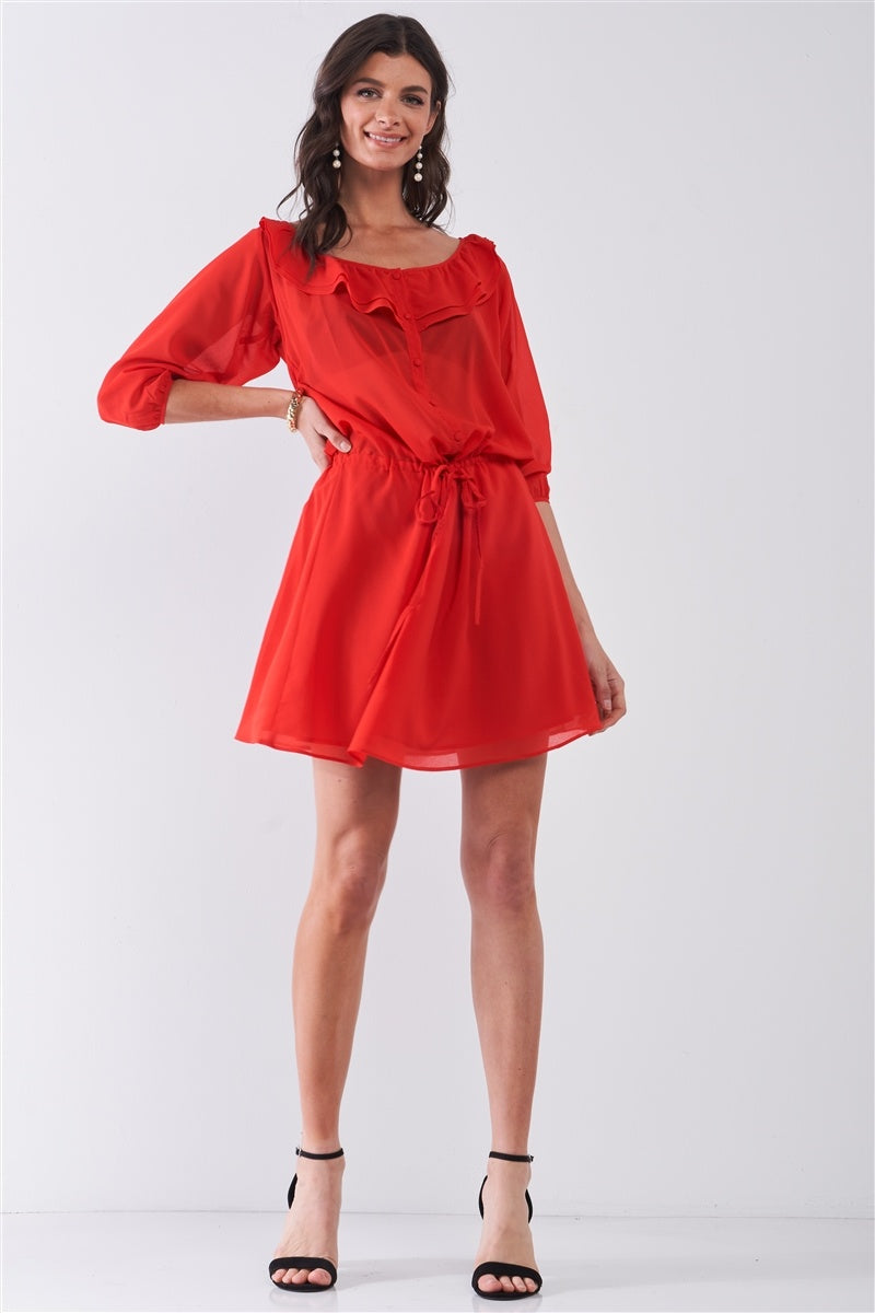 Flame Red Mini Dress