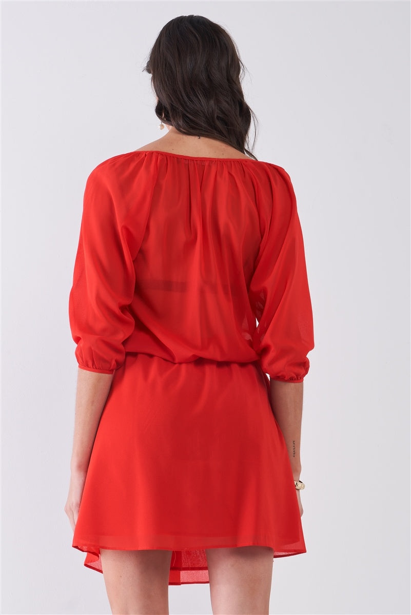 Flame Red Mini Dress
