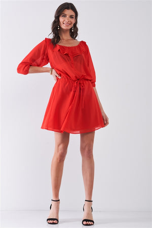 Flame Red Mini Dress